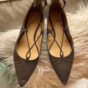 Lace up ballet flats